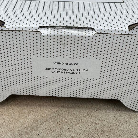 Cupcakes and Cashmere Rainbow Dot Coupe Glass Set 2 Vintage Style Set New - Picture 5 of 11